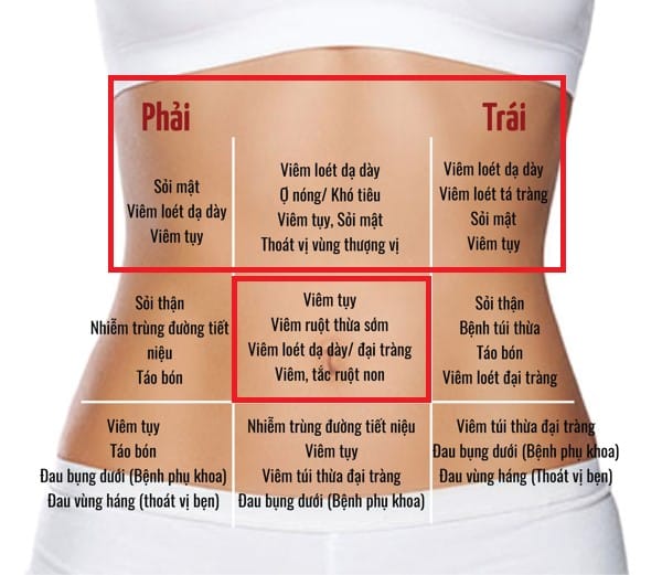 vùng bụng trên rốn
